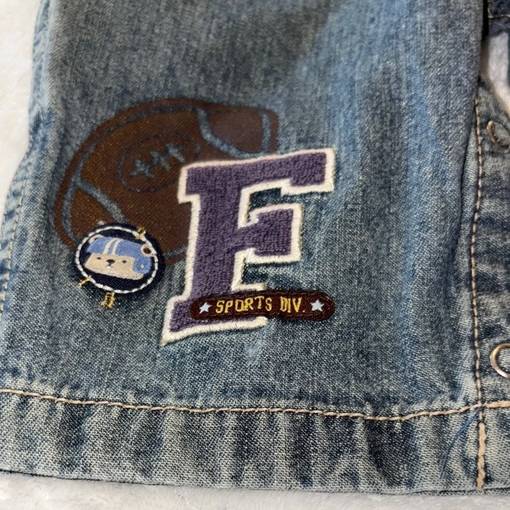 Vintage Gently Loved Denim Boys “FOOTBALL” Overalls by Carter’s